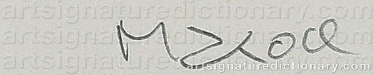 Authentic signature by Makode LINDE on  artwork