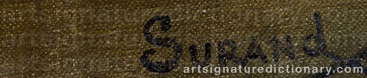 Authentic signature by Gustave SURAND on  artwork