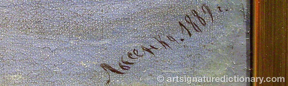 Authentic signature by Kozma Andreevich LYSENKO on Painting/Watercolour artwork