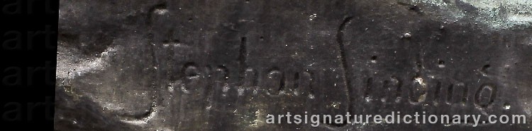 Authentic signature by Stephan SINDING on Sculpture artwork