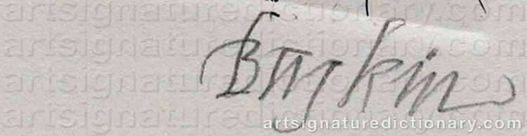 Authentic signature by Leonard BASKIN on  artwork