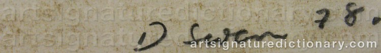 Authentic signature by Douglas SWAN on  artwork