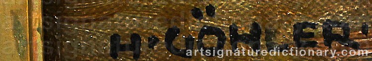 Authentic signature by Hermann GÖHLER on  artwork