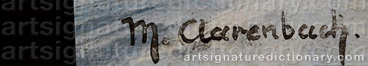 Authentic signature by Maximilien ‘Max’ CLARENBACH on  artwork