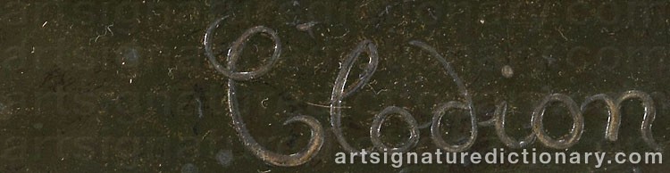 Authentic signature by Claude Michel CLODION on artwork