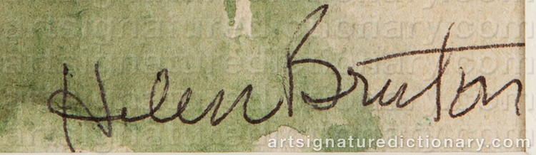 Authentic signature by Helen Bell BRUTON on  artwork