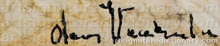 Authentic signature by Olavi VAARULA on artwork