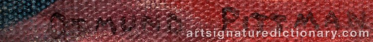 Authentic signature by Osmund PITTMAN on  artwork