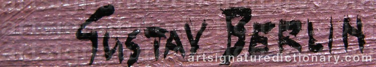 Authentic signature by Gustav BERLIN on  artwork