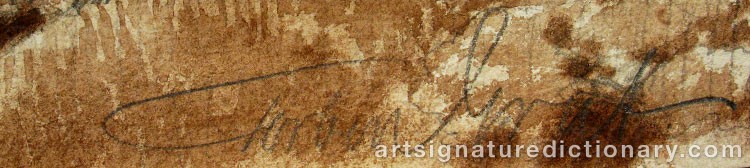 Authentic signature by Torben GRUTH on  artwork