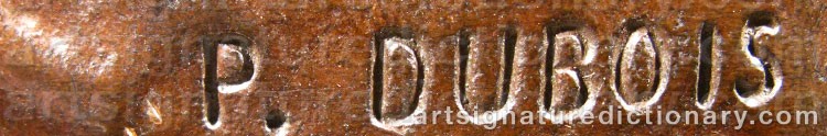 Authentic signature by Paul DUBOIS on  artwork