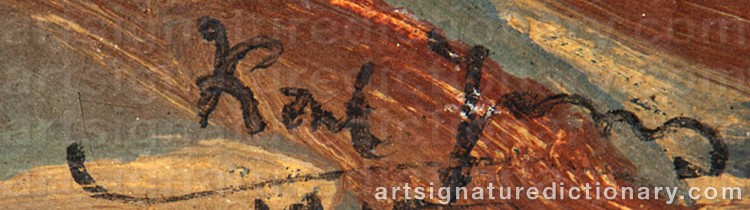 Authentic signature by Karl YENS on Painting/Watercolour artwork