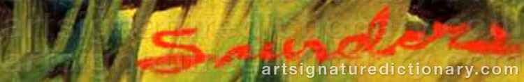 Authentic signature by Norman Blaine SAUNDERS on  artwork