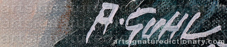 Authentic signature by Alexandre GUHL on  artwork