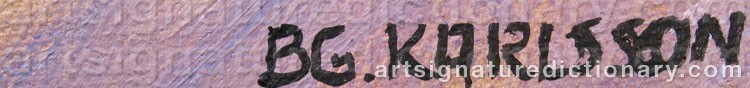 Authentic signature by Bengt-Göran KARLSSON on Painting/Watercolour artwork