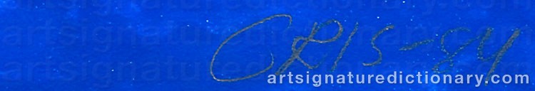 Authentic signature by Cris Af ENEHIELM on artwork