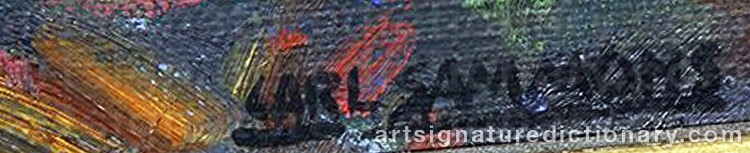 Authentic signature by Carl SAMMONS on Painting/Watercolour artwork
