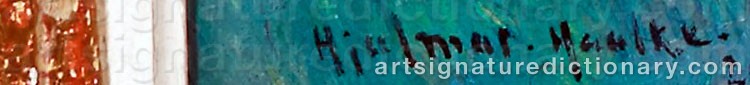 Authentic signature by Hjalmar HAALKE on artwork