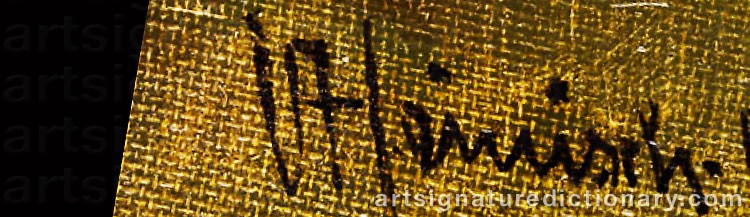 Authentic signature by Karl Adam HEINISCH on  artwork