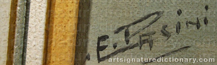 Authentic signature by E. PASINI on  artwork