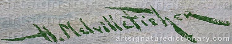 Authentic signature by Hugo Melville FISHER on Painting/Watercolour artwork