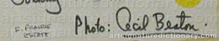 Authentic signature by Cecil BEATON on  artwork