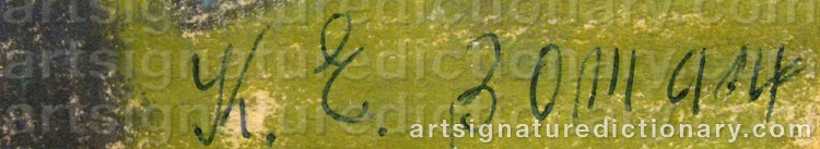 Authentic signature by Karl-Erik BOMAN on artwork