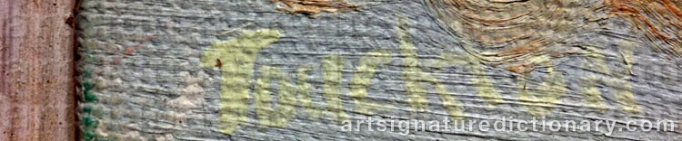 Authentic signature by Jim TOUCHTON on artwork