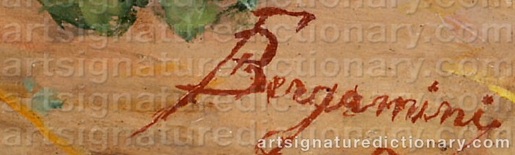 Authentic signature by Francesco BERGAMINI on  artwork