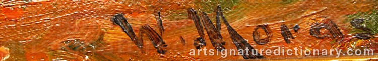 Authentic signature by Walter MORAS on artwork