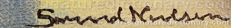 Authentic signature by Svend NIELSEN on  artwork
