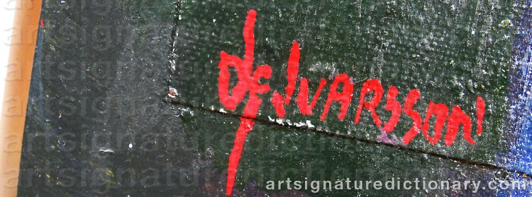 Authentic signature by Göran IVARSSON on artwork