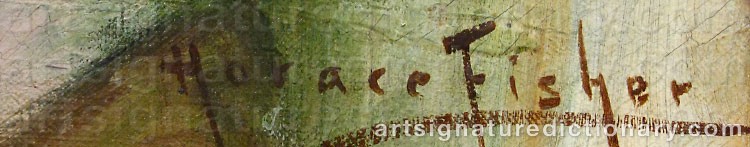 Authentic signature by Horace FISHER on  artwork
