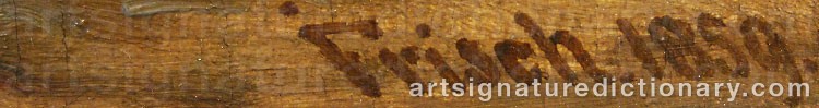Authentic signature by Johan Didrik FRISCH on  artwork