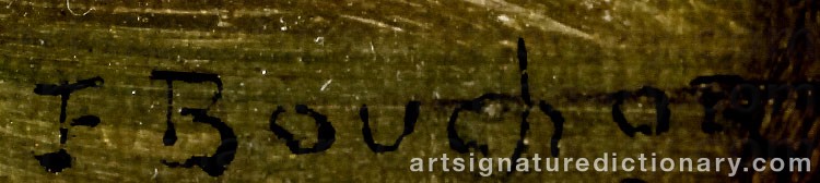 Authentic signature by Joseph Félix BOUCHOR on  artwork