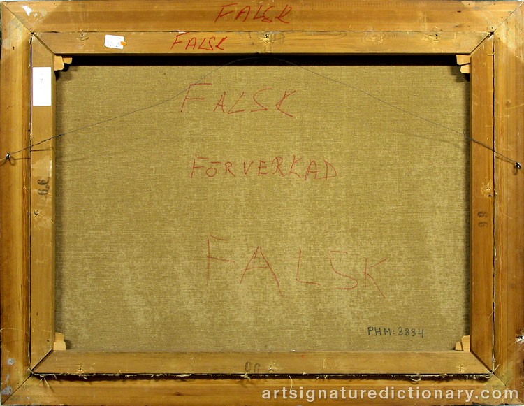 Close-up details showing Johan KROUTHÉN signature forgery characteristics