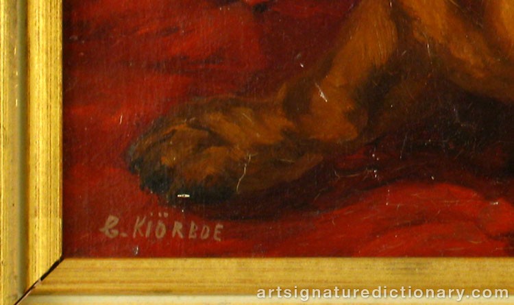 Close-up details showing Carl Fredrik KIÖRBOE signature forgery characteristics