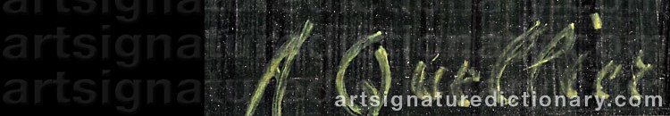 Authentic signature by André QUELLIER on  artwork