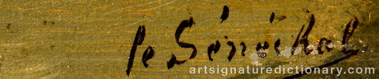 Authentic signature by Gustave Edouard LE SENECHAL DE KERDREORET on Painting/Watercolour artwork