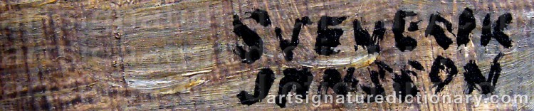 Authentic signature by Sven Erik JANSSON on  artwork
