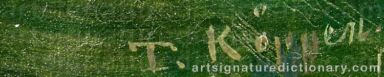 Authentic signature by Theodor KÖPPEN on artwork