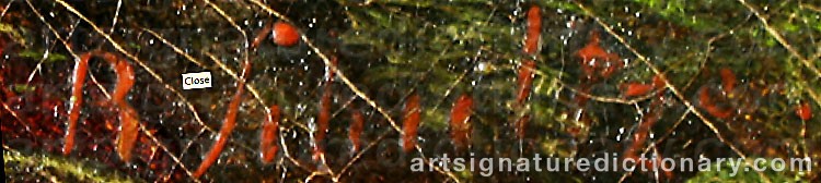 Authentic signature by Robert SCHULTZE on  artwork