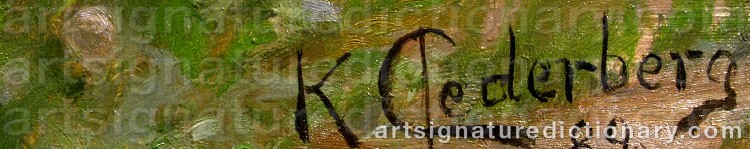 Authentic signature by Karl CEDERBERG on  artwork