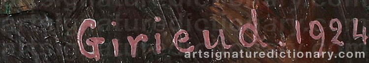 Authentic signature by Pierre Paul GIRIEUD on  artwork