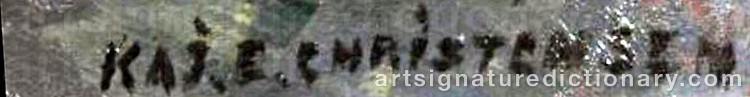 Authentic signature by Kai E. CHRISTIANSEN on  artwork