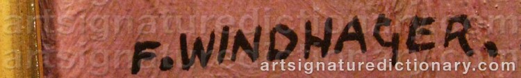 Authentic signature by Franz WINDHAGER on artwork