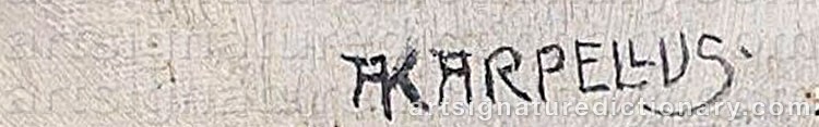 Authentic signature by Adolf KARPELLUS on  artwork