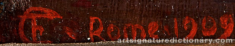 Authentic signature by Frank Tolles CHAMBERLIN on Painting/Watercolour artwork