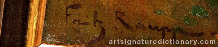 Authentic signature by Friedrich ‘Fritz’ RAUPP on  artwork