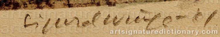 Authentic signature by Sigurd WINGE on  artwork